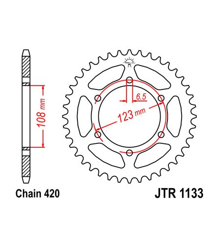 COURONNE JT ACIER 53 DENTS POUR DERBI GILERA 50