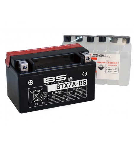 BATTERIE BS BTX7A-BS SANS ENTRETIENT