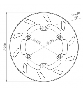 DISQUE FREIN MOTO AR NG 220 MM ADAPT BETA RR / SM 2010 / RIEJU RS1 / 125URBAN SPECIAL