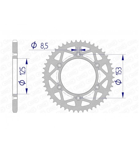 COURONNE AFAM 49 DENTS ALU PAS 520 TYPE