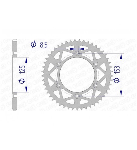 COURONNE AFAM 49 DENTS ALU PAS 520 TYPE