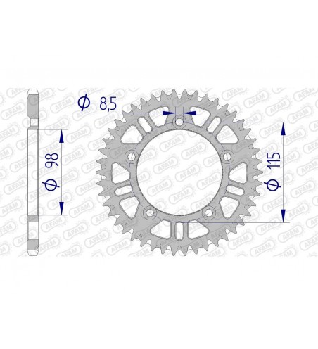 COURONNE AFAM 48 DENTS ALU PAS 420 TYPE