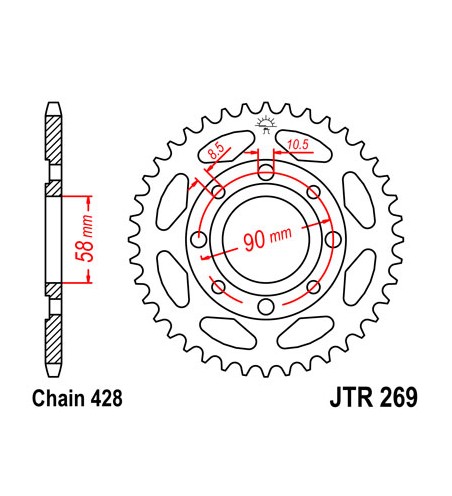 COURONNE JT SPROCKETS 49 DENTS ACIER PAS