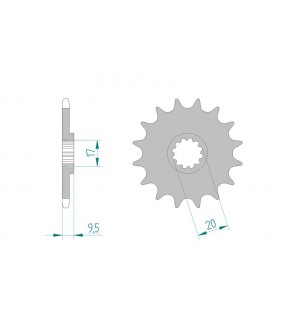 PIGNON AFAM 14 DENTS ACIER ANTI-BOUE PAS DE 420