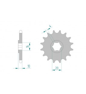 PIGNON AFAM 14 DENTS ACIER TYPE 22205 PA