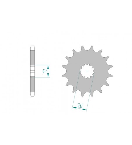 Pignon AFAM 14 dents acier pas 428 type 94118 Beta SHERCO 50 SM