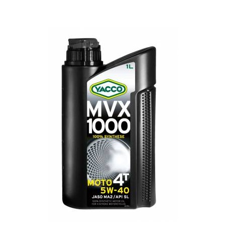 HUILE YACCO MVX 1000 4TEMPS 5W40 100% SYNTHESE BIDON DE 1L
