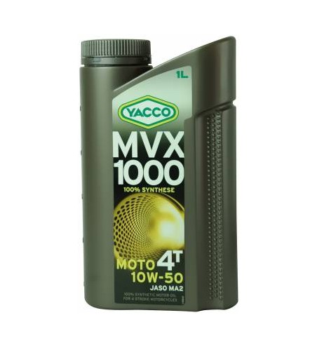 HUILE YACCO MVX 1000 4TEMPS 10W50 100% SYNTHESE BI