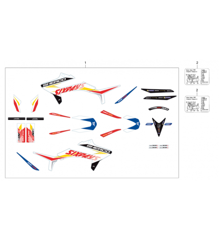 KIT ADHESIF SHERCO 50CC 2017 SIX DAYS BLISTER