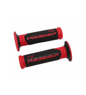 Poignées PROGRIP Blanc/Rouge/Noir pour Dirt Bike