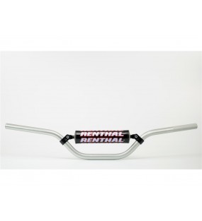 Guidon 22,2mm avec barre RENTHAL Classic Mini MX argent/mousse noire Kawasaki KX65 / KTM SX65