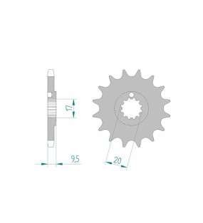 Pignon AFAM 11 dents acier standard pas 428 type 94202 pour BETA, HUSQVARNA, KTM, RIEJU