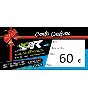 BON D'ACHAT CARTE CADEAU 60€ VALABLE 1 AN