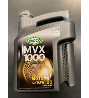 HUILE YACCO MVX 1000 4TEMPS 10W50 100% SYNTHESE 4L
