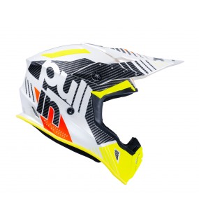 CASQUE CROSS PULL IN RACE BLANC JAUNE TAILLE XS