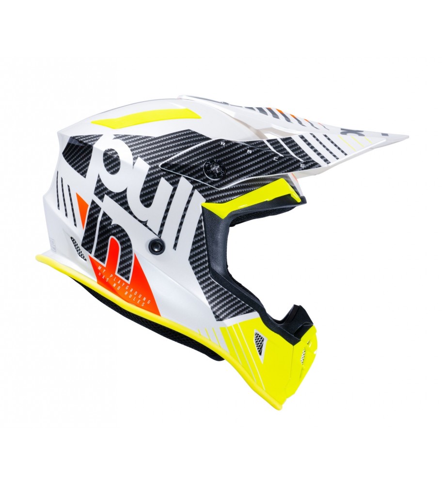 CASQUE CROSS PULL IN RACE BLANC JAUNE TAILLE XS