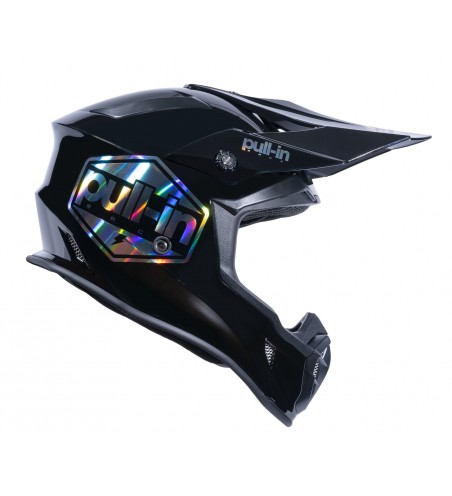 CASQUE CROSS ADULTE PULL IN SOLID SHINY NOIR BRILLANT