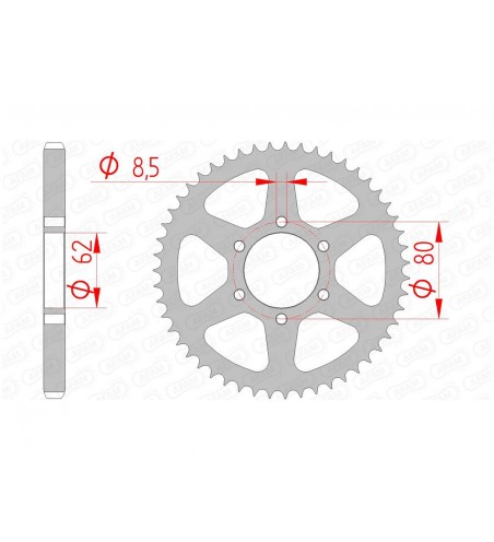 COURONNE AFAM 50 DENTS ACIER PAS 428