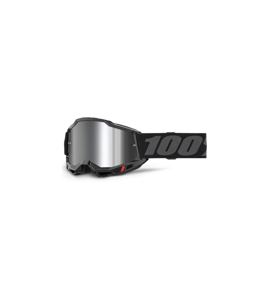 MASQUE CROSS 100% ACCURI 2 NOIR ECRAN MIRROIR GRIS