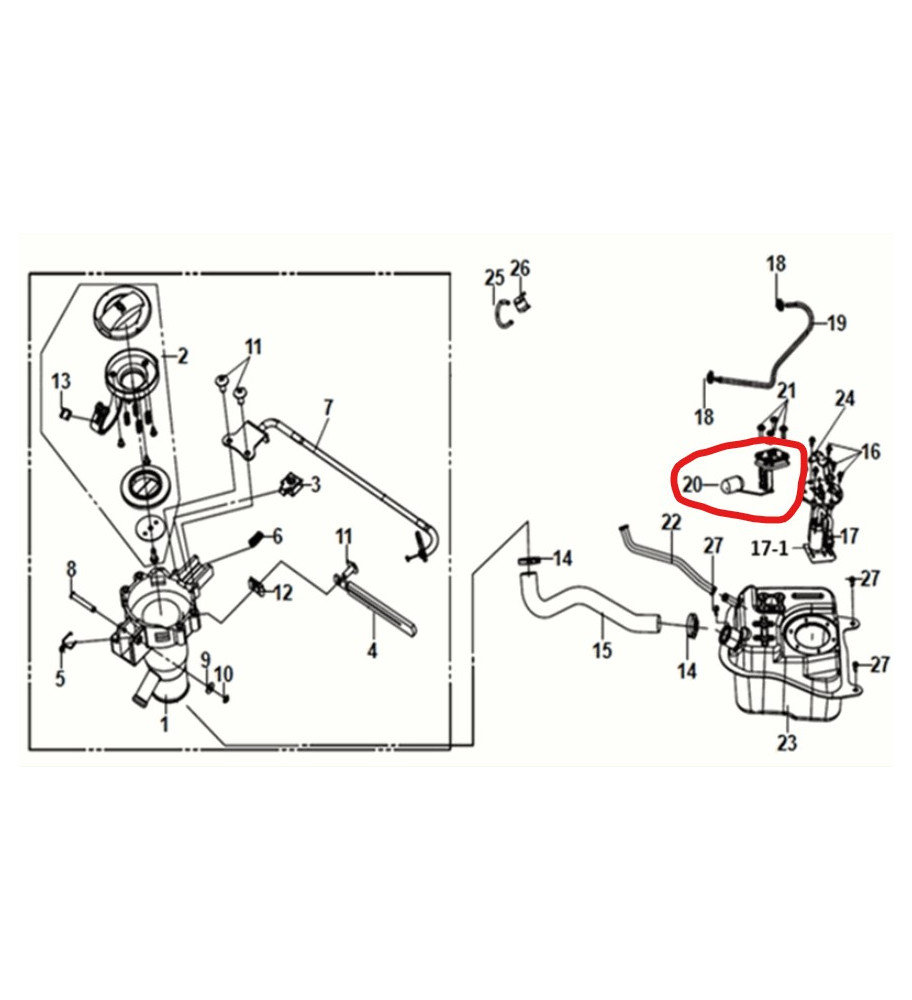 JAUGE A ESSENCE SYM ORBIT 3
