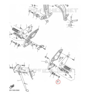 BOULON TETE HEXAGONAL  SUPPORT REPOSE PIED YAMAHA