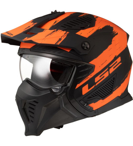 CASQUE LS2 OF606 DRIFTER MUD MATT BLACK ORANGE-