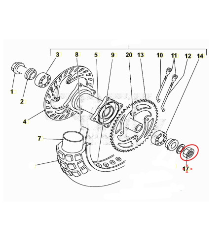 ECROU DE ROUE AR BETA 50 ORIGINE