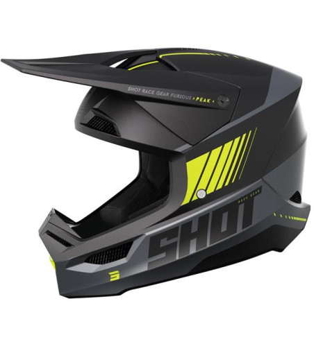CASQUE SHOT FURIOUS PEAK GRIS NOIR JAUNE XS