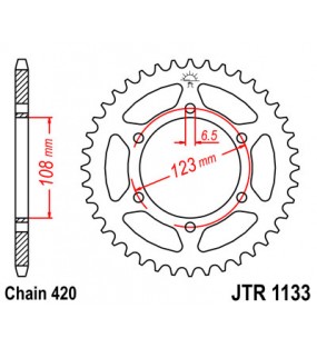 COURONNE JT ACIER 53 DENTS POUR DERBI GILERA 50
