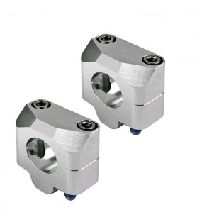 PAIRE PONTETS ALU CNC ADAPTATEUR GUIDON 28.6 SILVE