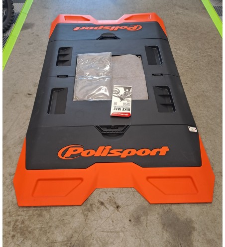 BIKE MAT ORANGE NOIR TAPIS POLISPORT 180X99 CM