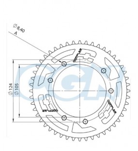COURONNE MOTO DOPPLER ROUGE POUR MRT 53DENTS