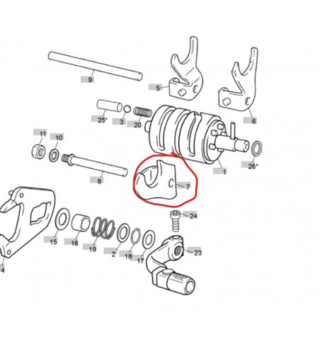 FOURCHETTE ARBRE PRIMAIRE ENTRE 3 ET 4 VITESSE  AM6