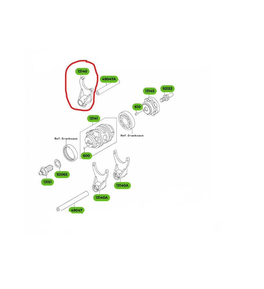 FOURCHETTE ARBRE PRIMAIRE  ORIGINE 250 KXF 2008